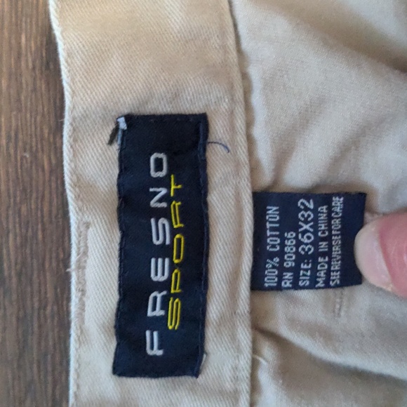 Fresno Sport Men's Size 36x32 Khaki Loose Fit Pants - Picture 2 of 6